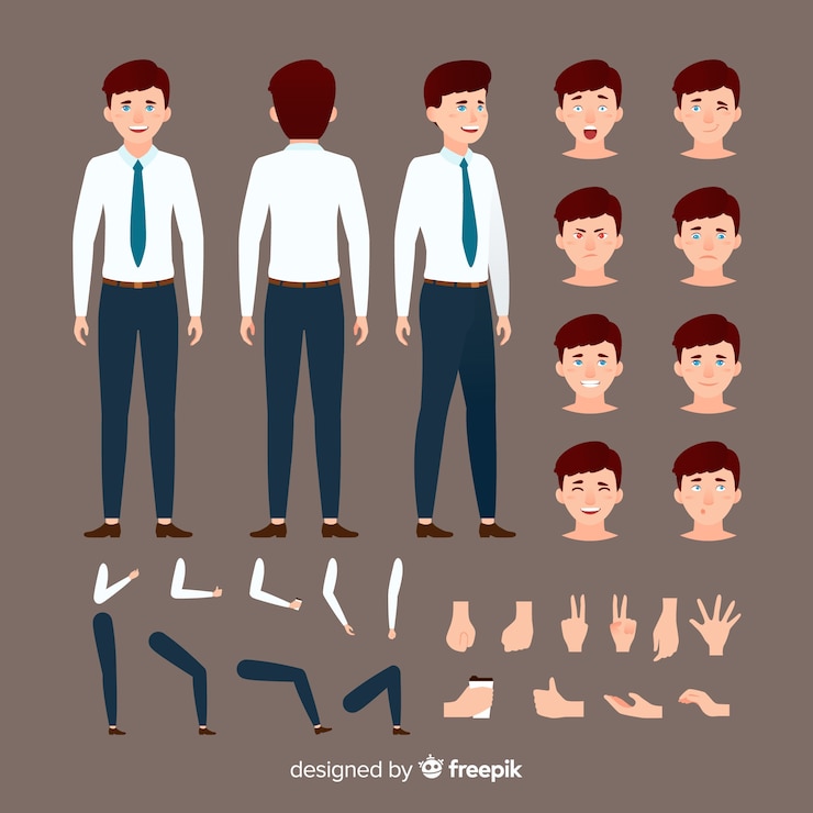 Vetor grátis modelo de personagem de empresário dos desenhos animados