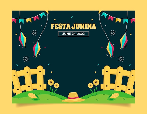 Modelo de photocall de festas juninas planas