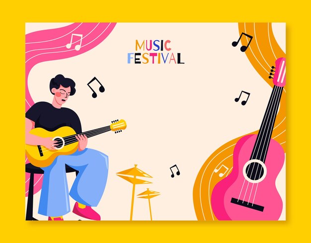Modelo de photocall de festival de música