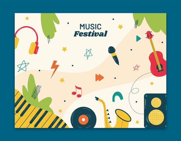 Modelo de photocall de festival de música