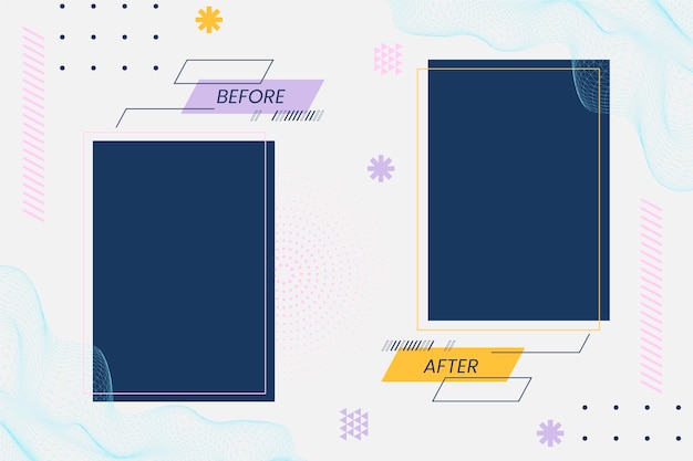 Vetor grátis modelo de plano de fundo criativo antes e depois