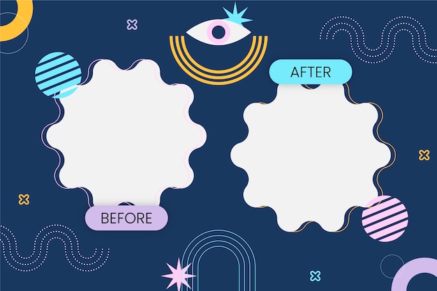 Vetor grátis modelo de plano de fundo criativo antes e depois