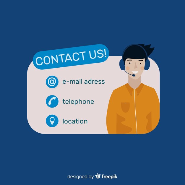 Modelo de plano de fundo de informações de contato de mão desenhada