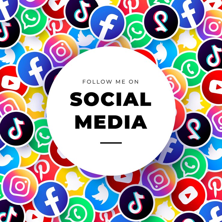Vetor grátis modelo de plano de fundo de logotipos de mídia social
