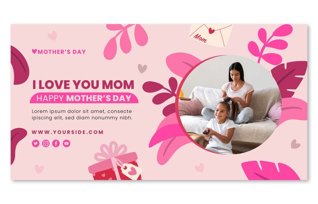 Modelo de postagem de mídia social de dia das mães plana