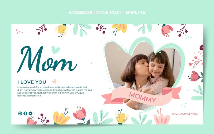 Vetor grátis modelo de postagem de mídia social de dia das mães plana