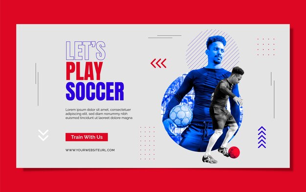 Modelo de postagem de mídia social de futebol plano