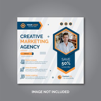 Modelo de postagem de mídia social de marketing de negócios criativos