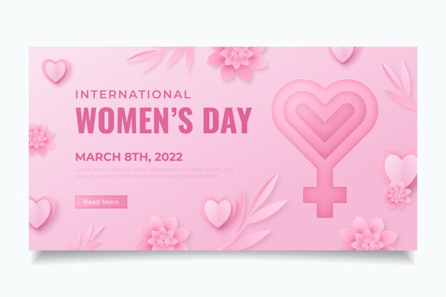 Modelo de postagem de mídia social do dia internacional da mulher de estilo de papel