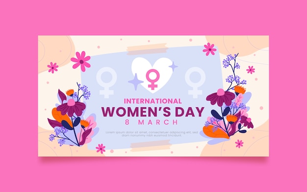 Modelo de postagem de mídia social do dia internacional da mulher plana