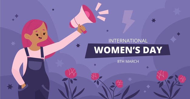 Modelo de postagem de mídia social do dia internacional da mulher plana