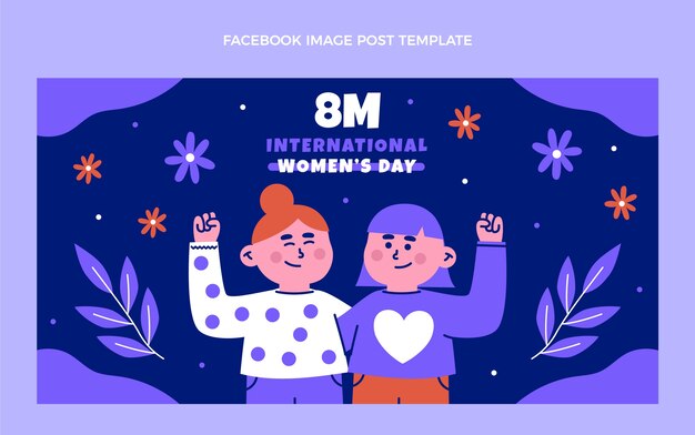 Modelo de postagem de mídia social do dia internacional da mulher plana
