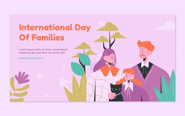 Modelo de postagem de mídia social do dia internacional plano das famílias