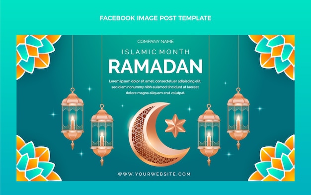 Modelo de postagem de mídia social do ramadã realista