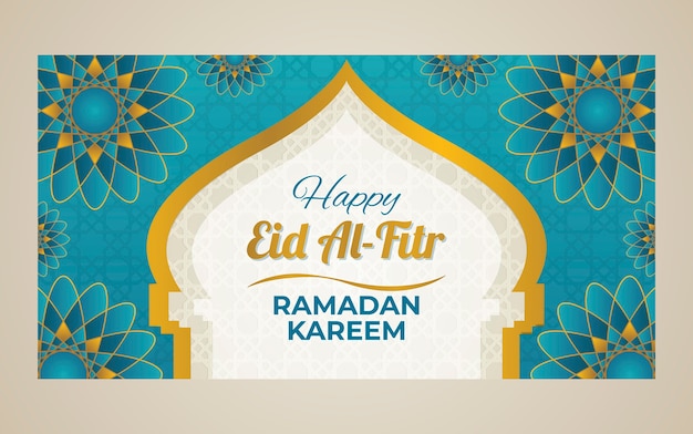 Modelo de postagem de mídia social gradiente eid al-fitr