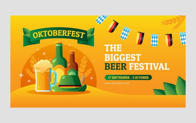 Modelo de postagem de mídia social gradiente para o festival oktoberfest