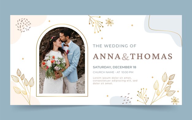 Modelo de postagem de mídia social para festa de casamento
