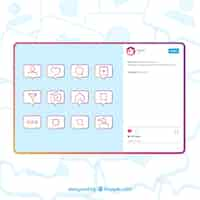 Vetor grátis modelo de postagem do instagram com notificações
