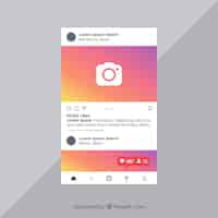 Vetor grátis modelo de postagem do instagram com notificações