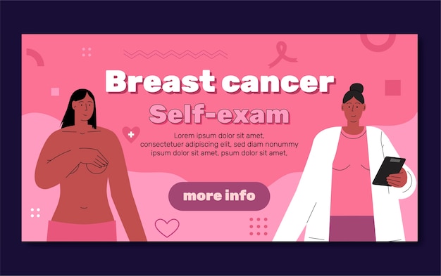 Modelo de postagem em mídia social para mês plano de conscientização sobre câncer de mama