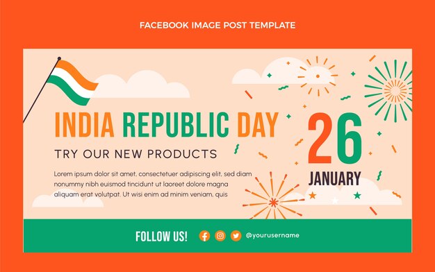 Modelo de postagem em mídia social para o dia da república plana