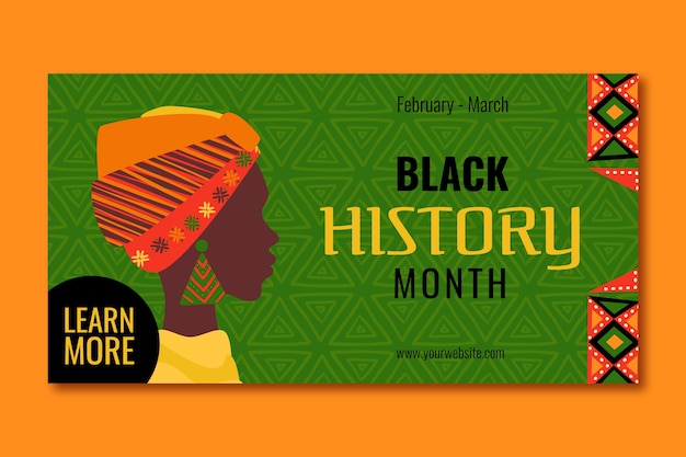 Vetor grátis modelo de postagem em mídias sociais para a celebração do mês da história negra