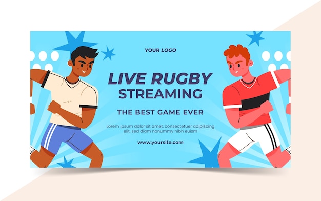 Modelo de postagem no facebook de jogo de rugby