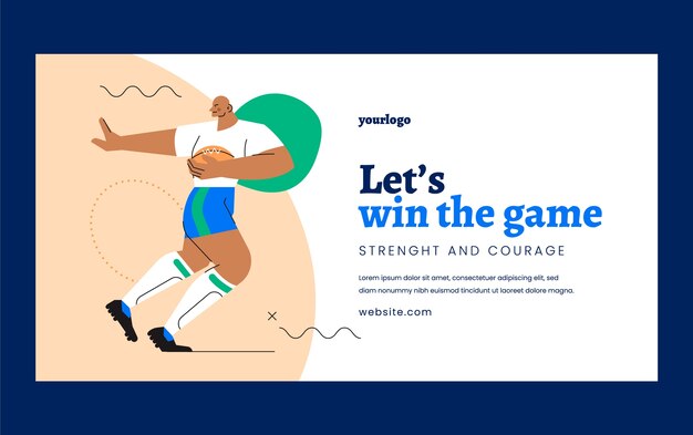 Modelo de postagem no facebook de jogo de rugby