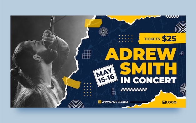 Modelo de postagem no Facebook para concerto de música