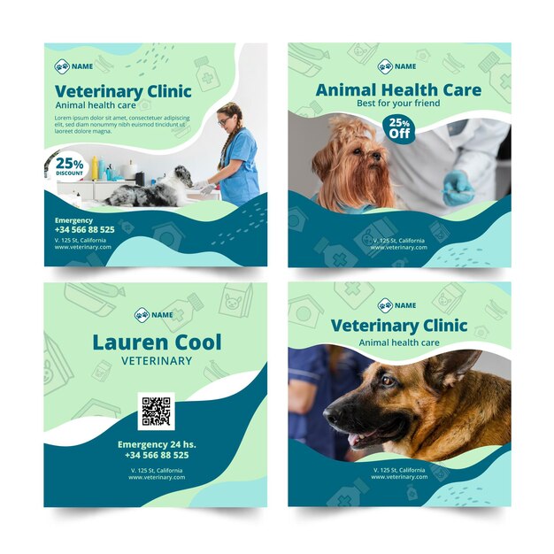 Modelo de postagens veterinárias do instagram