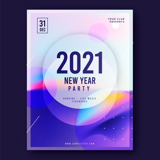 Modelo de pôster abstrato de festa de ano novo 2021
