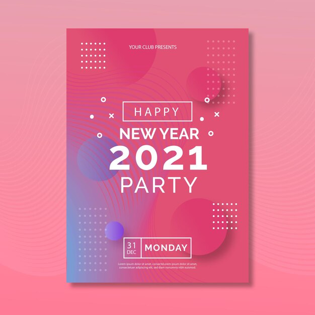 Modelo de pôster abstrato de festa de ano novo 2021