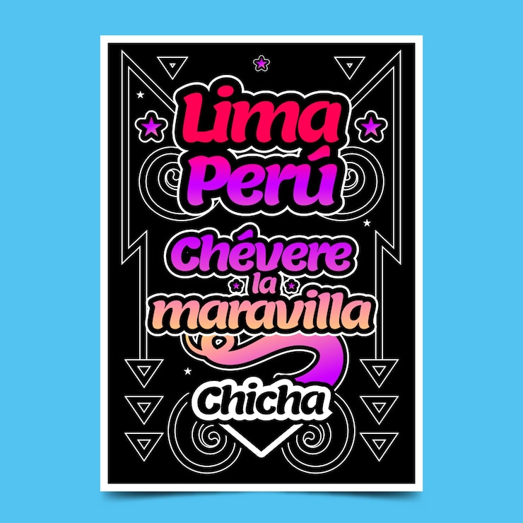 Vetor grátis modelo de pôster de arte chicha desenhado à mão