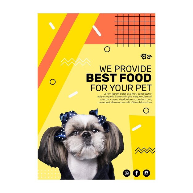 Modelo de pôster de comida animal