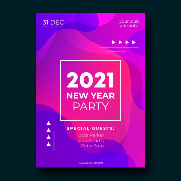 Modelo de pôster de festa de ano novo 2021
