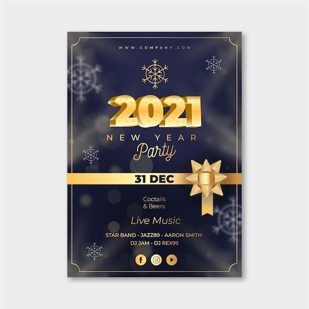 Modelo de pôster de festa de ano novo 2021