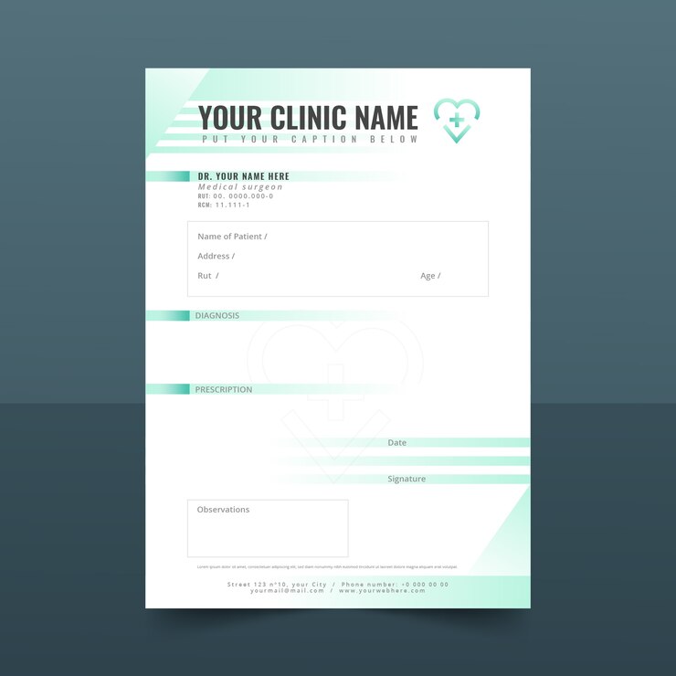 Vetor grátis modelo de prescrição de gradiente