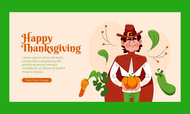 Modelo de promoção de mídia social de celebração de ação de graças