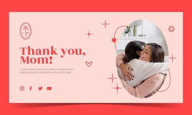 Modelo de promoção de mídia social de dia das mães plano