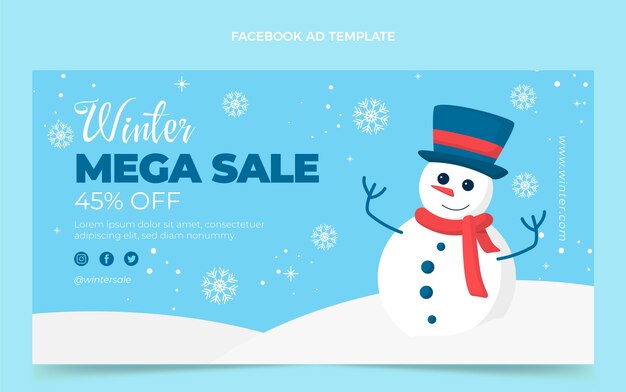 Modelo de promoção de mídia social de inverno plano