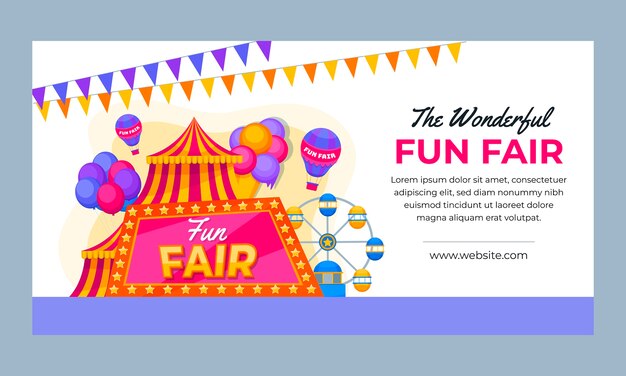 Modelo de promoção de mídia social de parque de diversões e festival de feiras de diversões