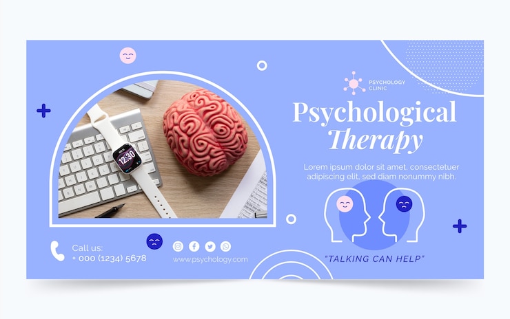 Vetor grátis modelo de promoção de mídia social de psicólogo plano