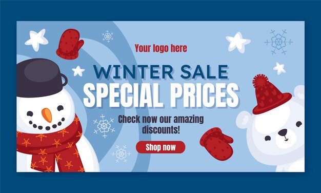 Modelo de promoção de mídia social de venda de temporada de inverno