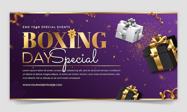 Modelo de promoção de mídia social de vendas do boxing day