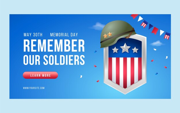 Modelo de promoção de mídia social do dia do memorial realista