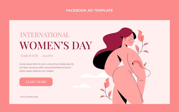 Modelo de promoção de mídia social do dia internacional da mulher plana