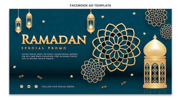 Modelo de promoção de mídia social do ramadã realista