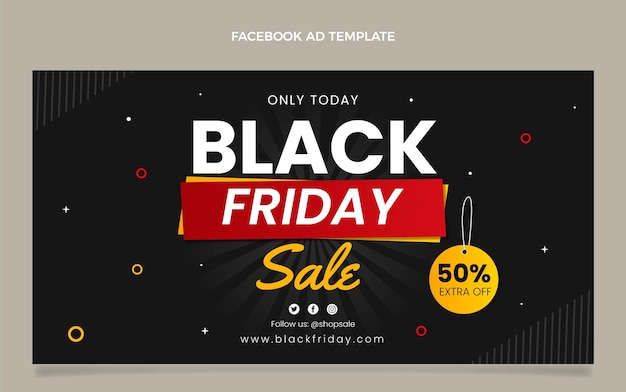 Vetor grátis modelo de promoção de mídia social flat black friday