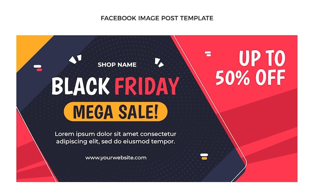 Modelo de promoção de mídia social flat black friday