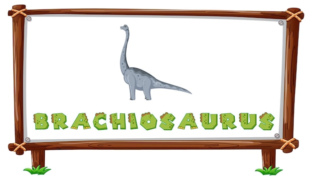 Modelo de quadro com dinossauros e texto brachiosaurus design insi